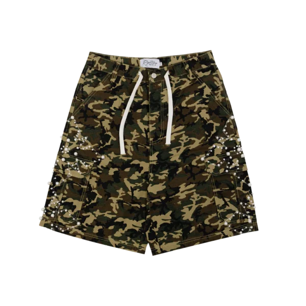 We Are Righteous Camo Pearl Cargo Shorts (Brown)