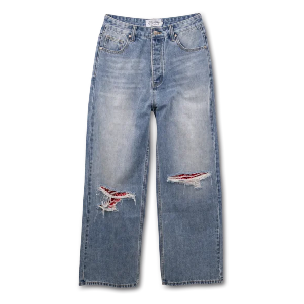 Werighteous “Red Paisley” Distressed Denim