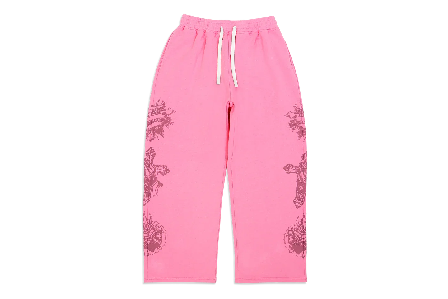 PinkTatSweats1-1 We Are Righteous “Tatted Believer” Sweatpants (Pink)