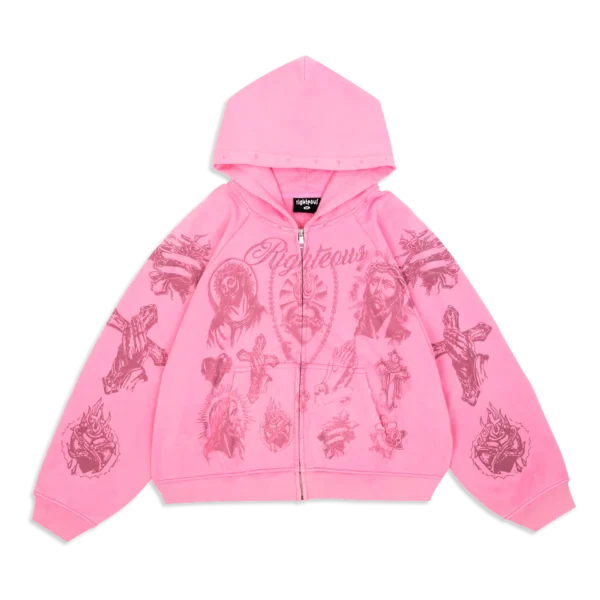 Werighteous “Tatted Believer” Zip Up (Pink)