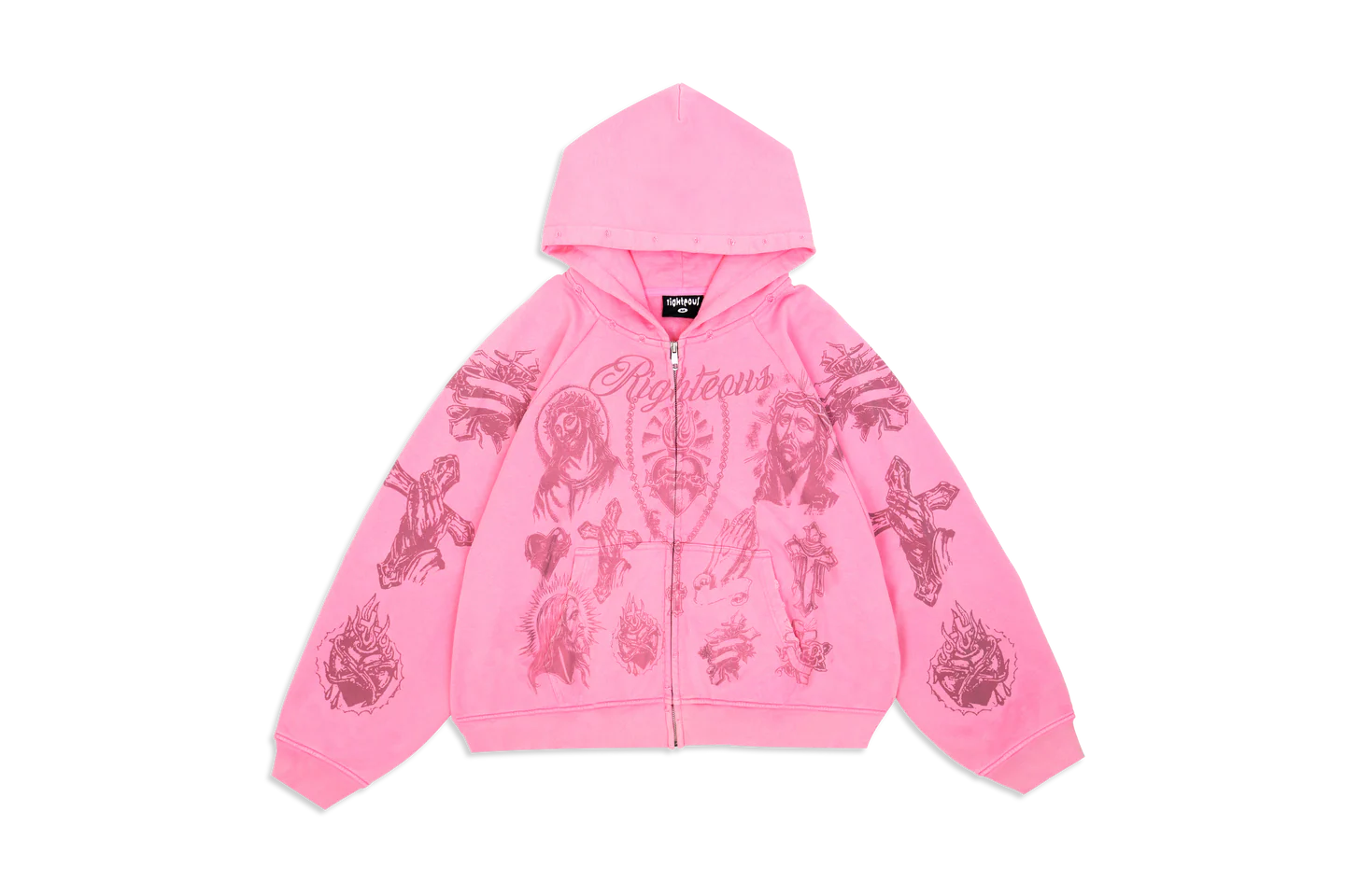 PinkTatZip1 Werighteous “Tatted Believer” Zip Up (Pink)