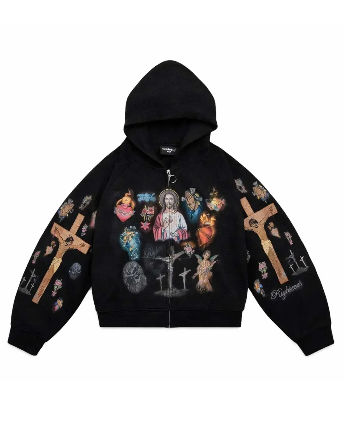Righteous-Ultimate-Sacrifice-Thermal-Zip-Up-Hoodie-Black-front-12 We Are Righteous Blessed Hoodie
